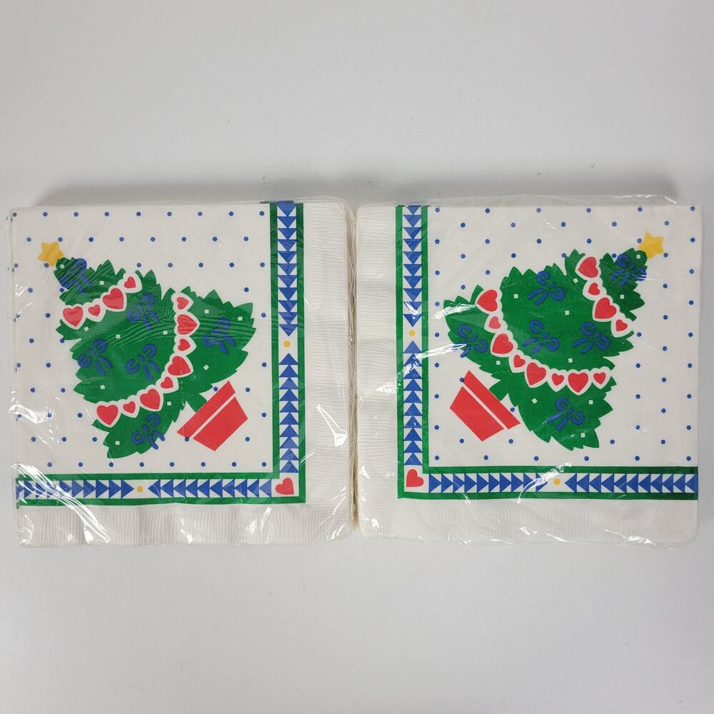 Vintage Gibson Greetings 3-ply Luncheon Napkins Christmas Tree 2 packs NEW